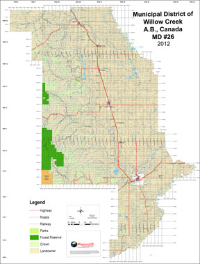 Willow Creek Alberta Map Map World.ca - Product Info